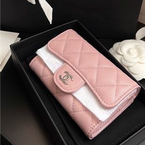 Chanel pink card holder